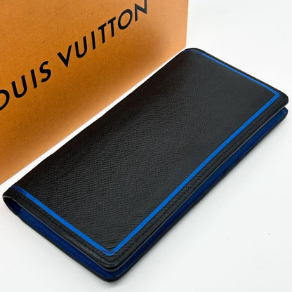 Louis Vuitton Rare New Portefeuille Brazza Taiga Black Wallet — view 5
