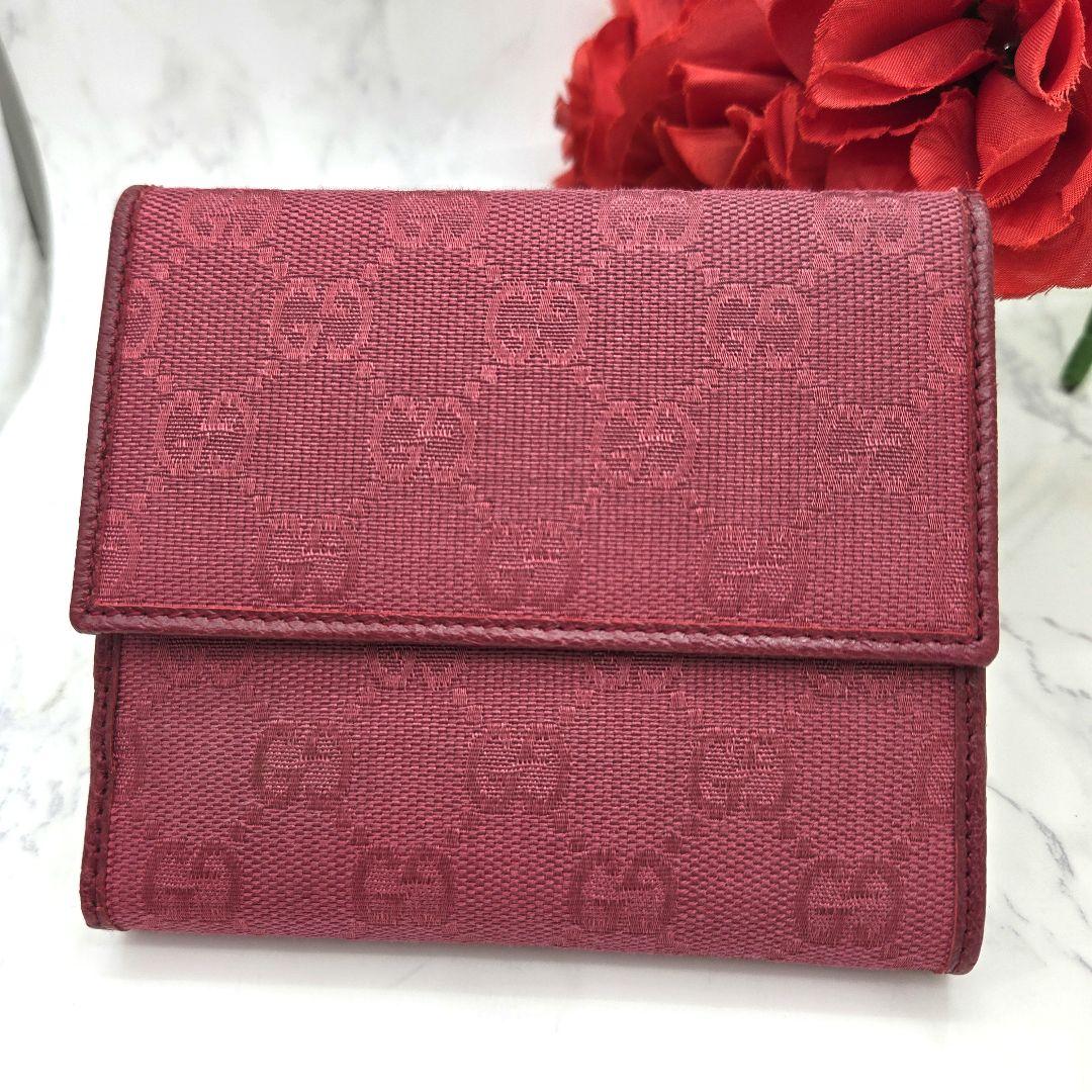Gucci Fold Wallet GG Canvas Pink — view 2