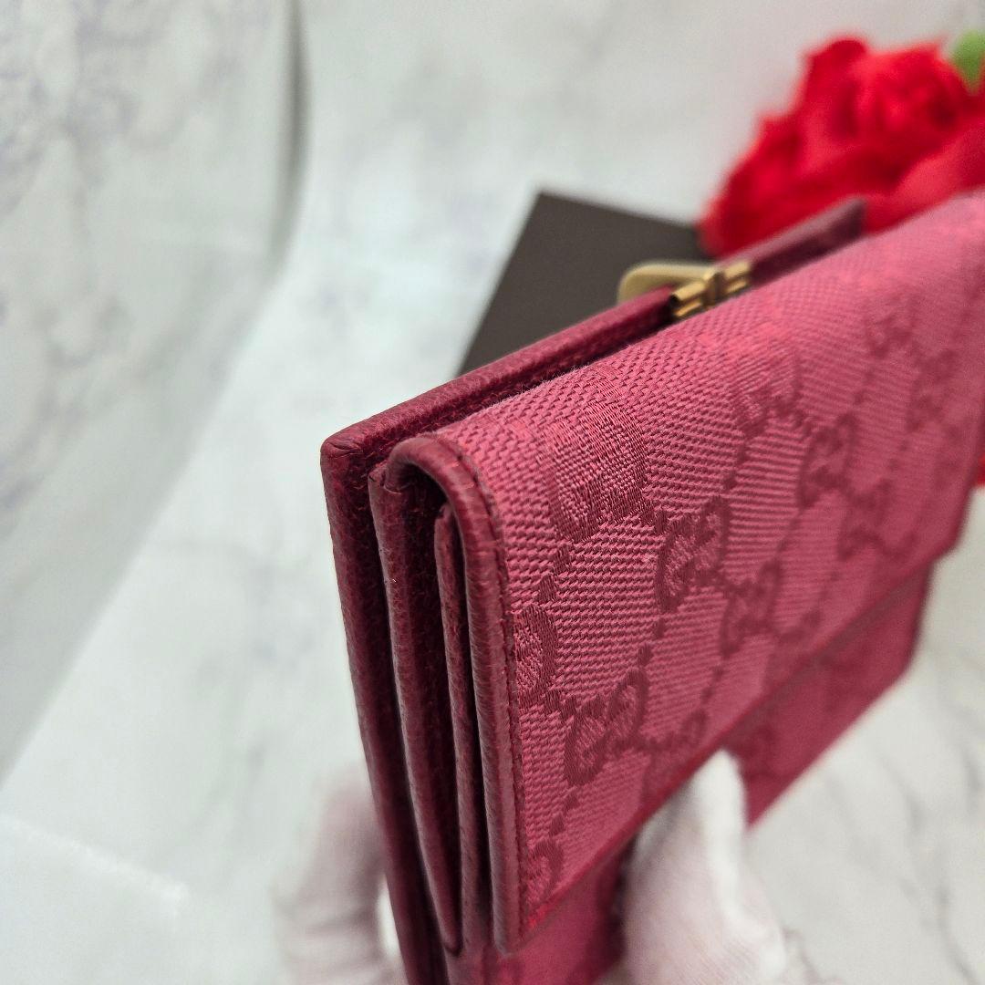 Gucci Fold Wallet GG Canvas Pink — view 6
