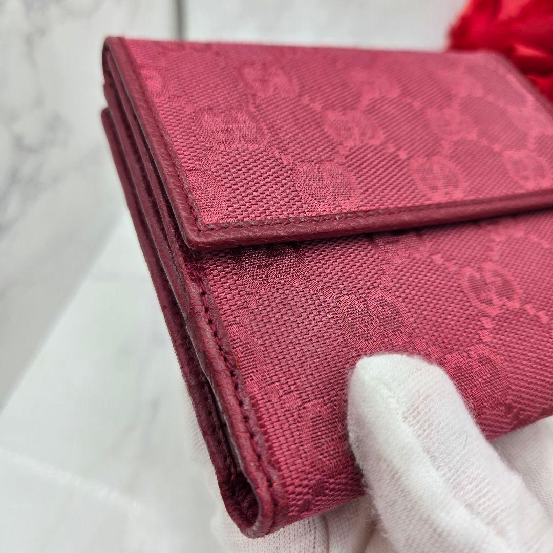 Gucci Fold Wallet GG Canvas Pink — view 7