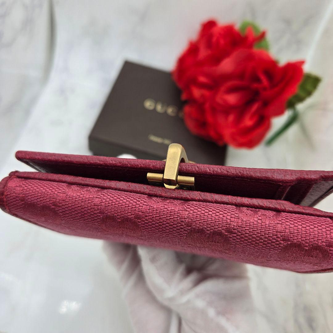 Gucci Fold Wallet GG Canvas Pink — view 9