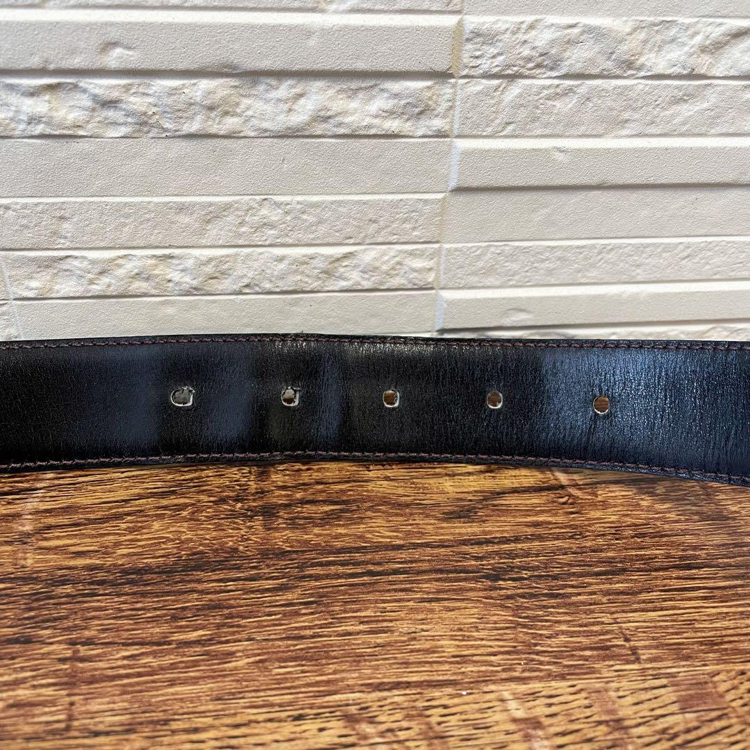 Celine Leather Triomphe Buckle Gold Belt Black — view 7