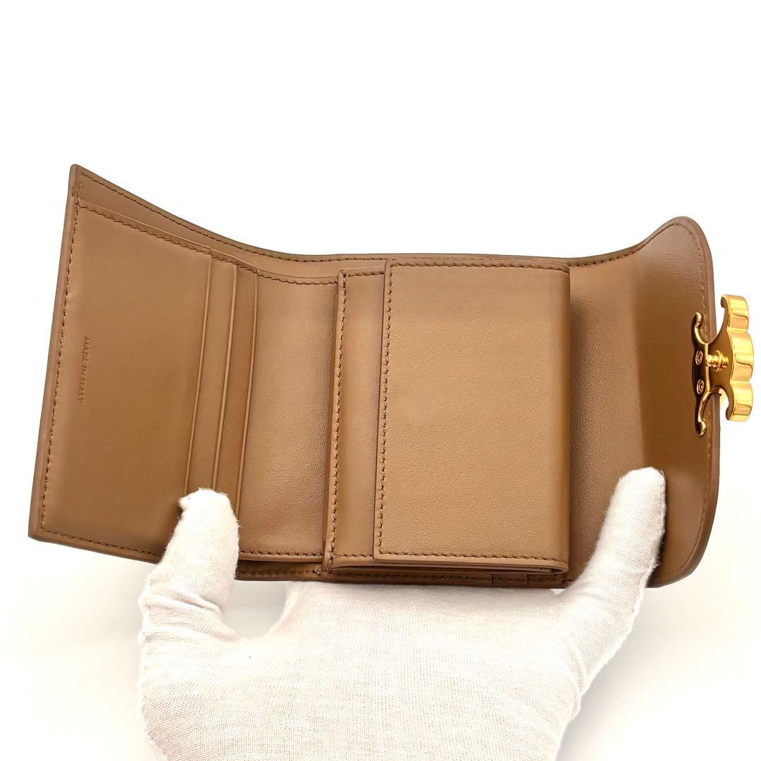 Celine Wallet Triomphe Small Flap Brown — view 3