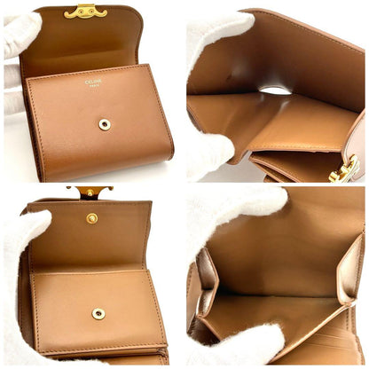 Celine Wallet Triomphe Small Flap Brown — view 5