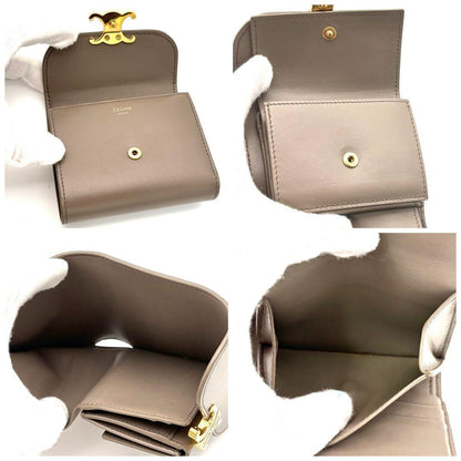 Celine Small Flap Wallet Triomphe Greige — view 5