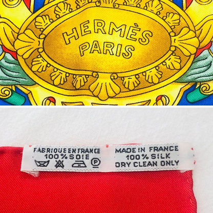 Hermes Carre 90 Light Sailboat Scarf Red with Tags