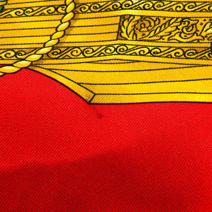 Hermes Carre 90 Light Sailboat Scarf Red with Tags