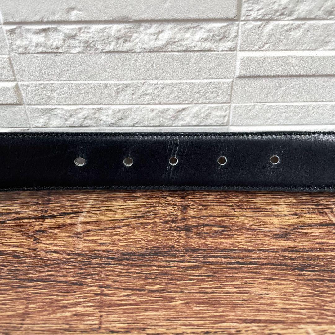 Celine Leather Triomphe Logo Buckle Belt Black — view 6