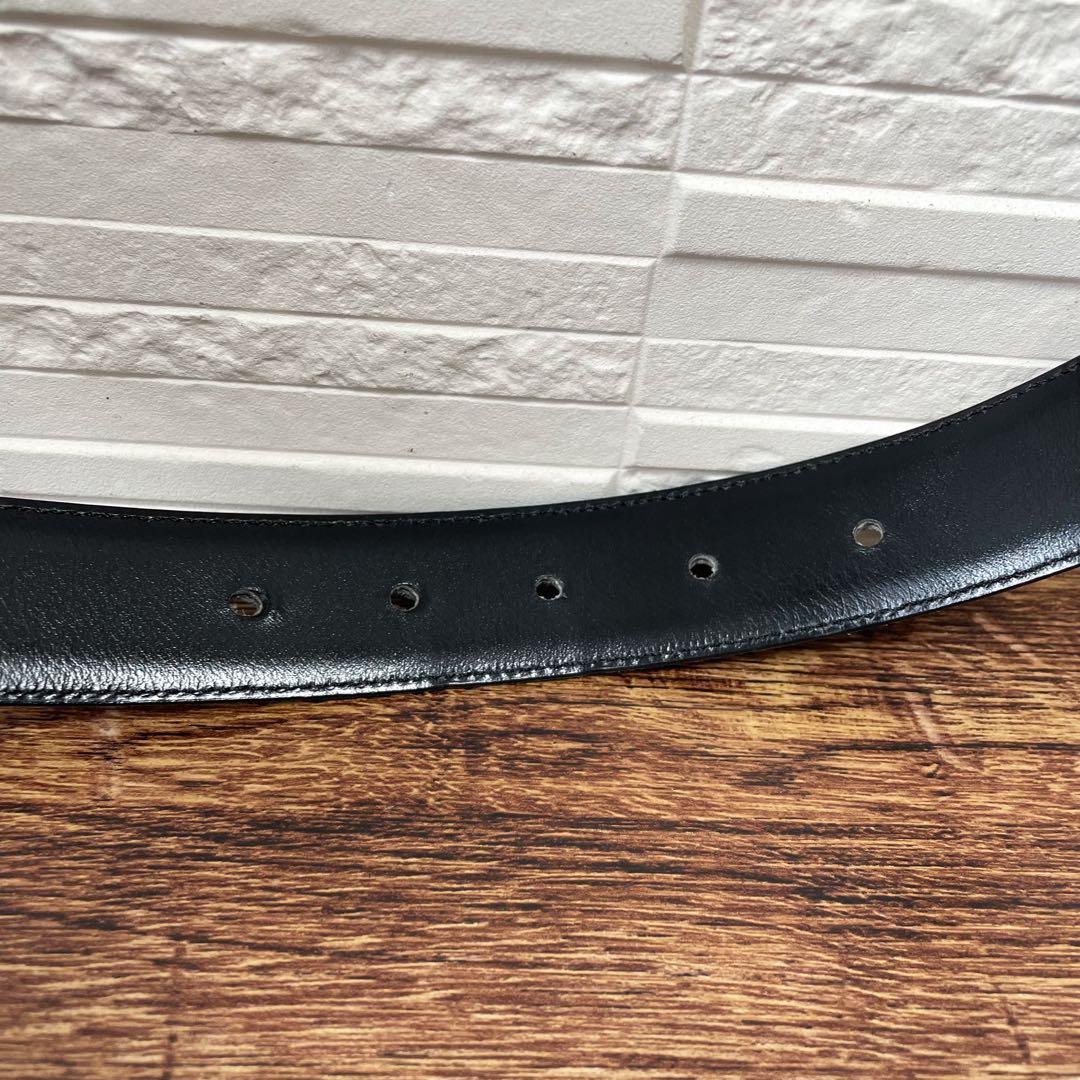 Celine Leather Triomphe Logo Buckle Belt Black — view 7