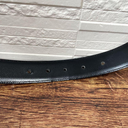 Celine Leather Triomphe Logo Buckle Belt Black — view 7