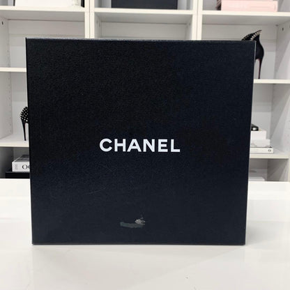 Chanel Leather Cocomark Pearl Wrinkled Lace-up Short Boots