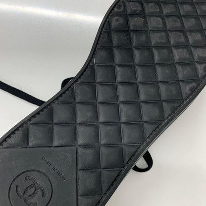 Chanel Cocomark Pearl Fabric Lace Up Shoes Black