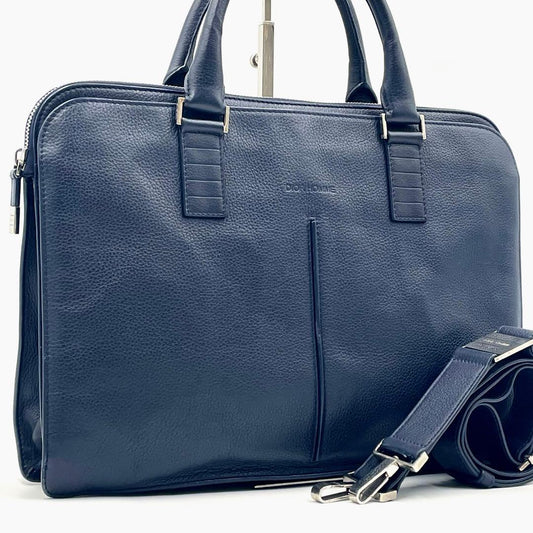Dior Homme 2way Leather Briefcase Business Bag Navy Mens Business