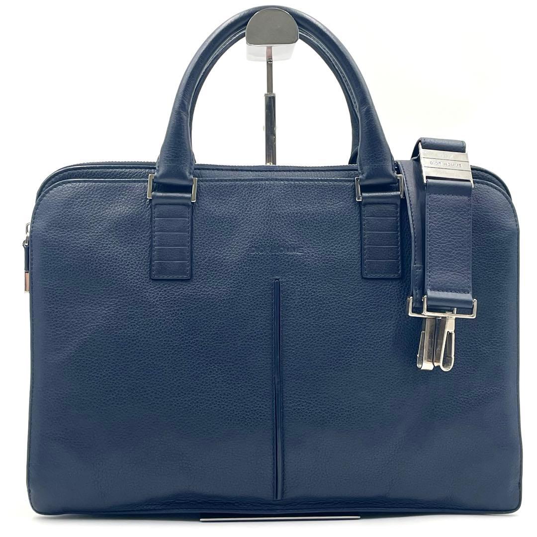 Dior Homme 2way Leather Briefcase Business Bag Navy Mens Business