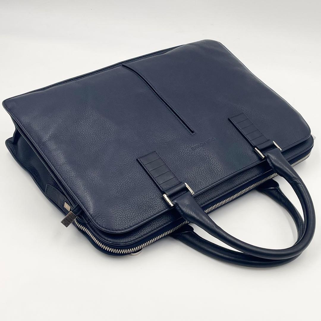 Dior Homme 2way Leather Briefcase Business Bag Navy Mens Business