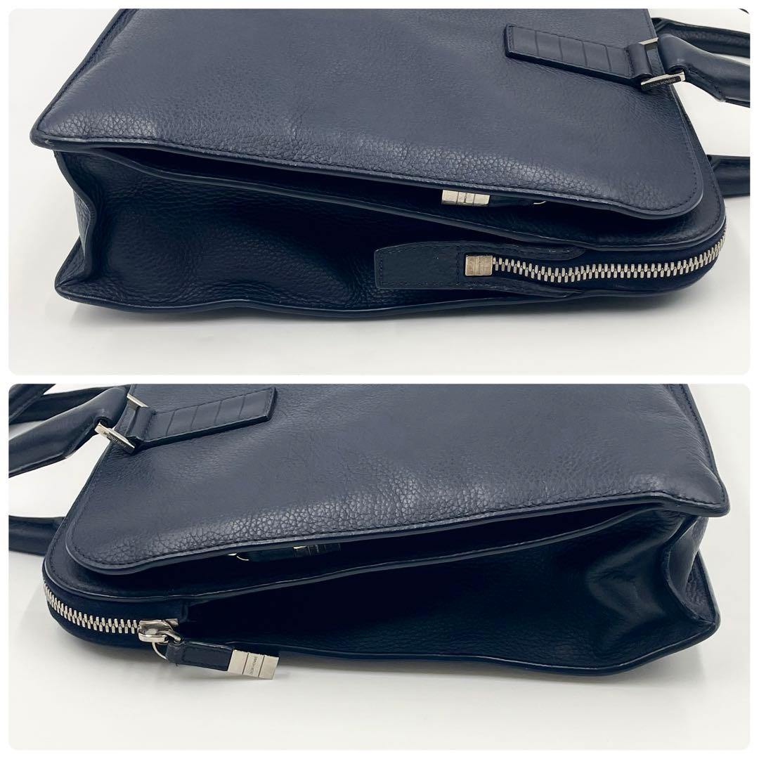 Dior Homme 2way Leather Briefcase Business Bag Navy Mens Business
