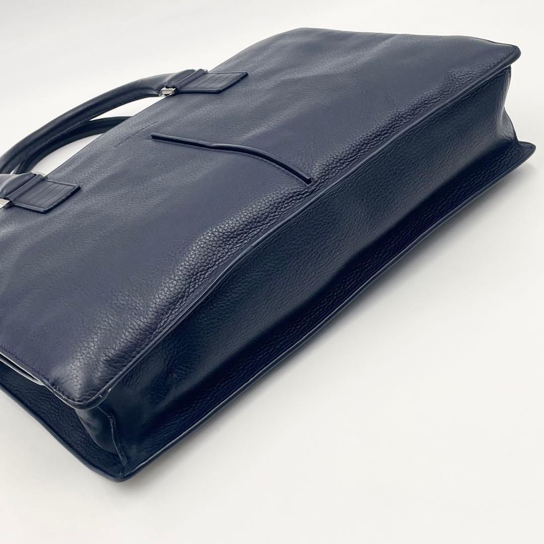 Dior Homme 2way Leather Briefcase Business Bag Navy Mens Business