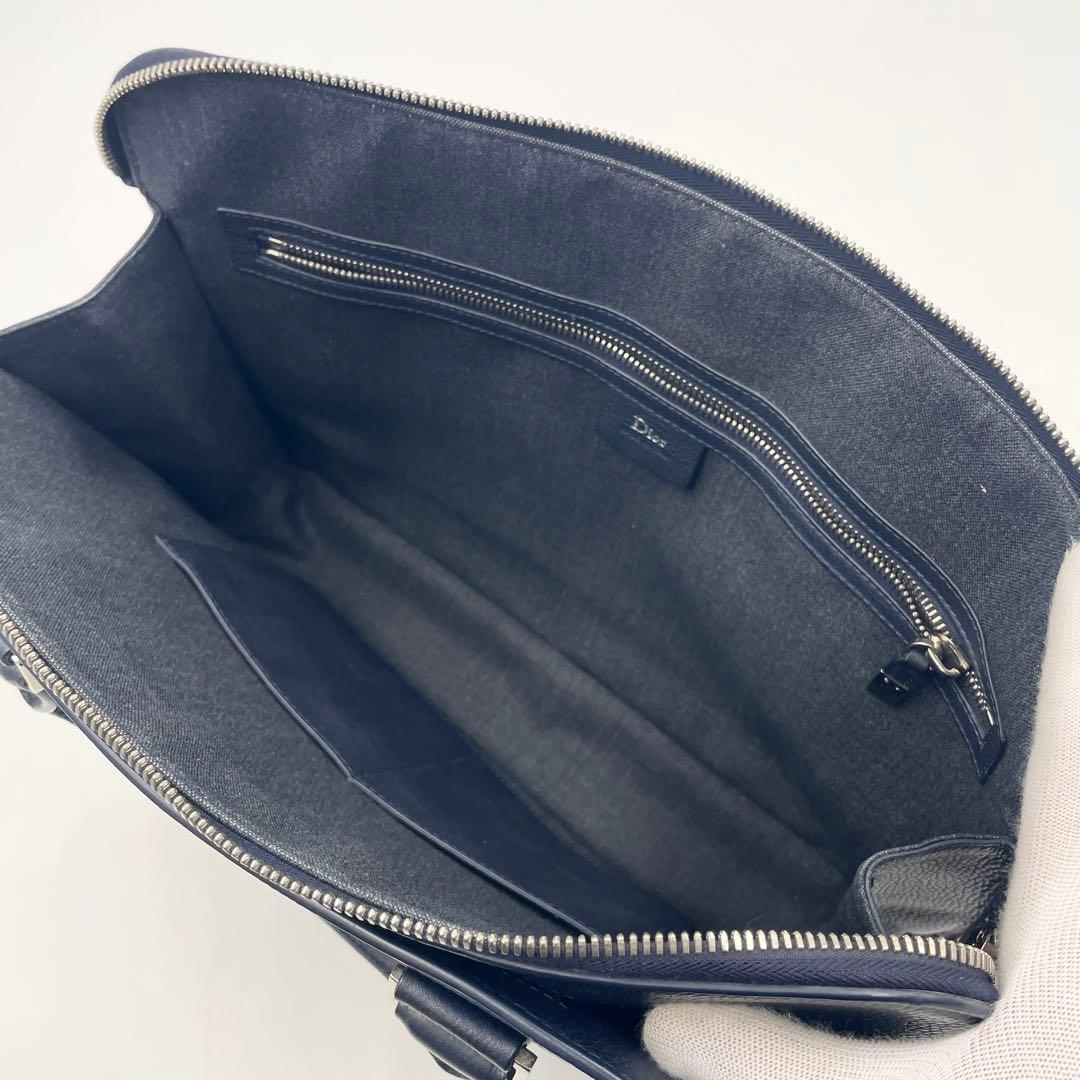Dior Homme 2way Leather Briefcase Business Bag Navy Mens Business