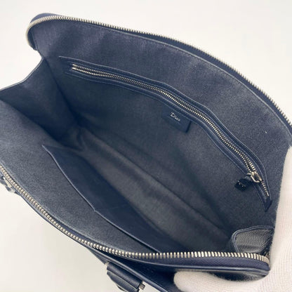 Dior Homme 2way Leather Briefcase Business Bag Navy Mens Business