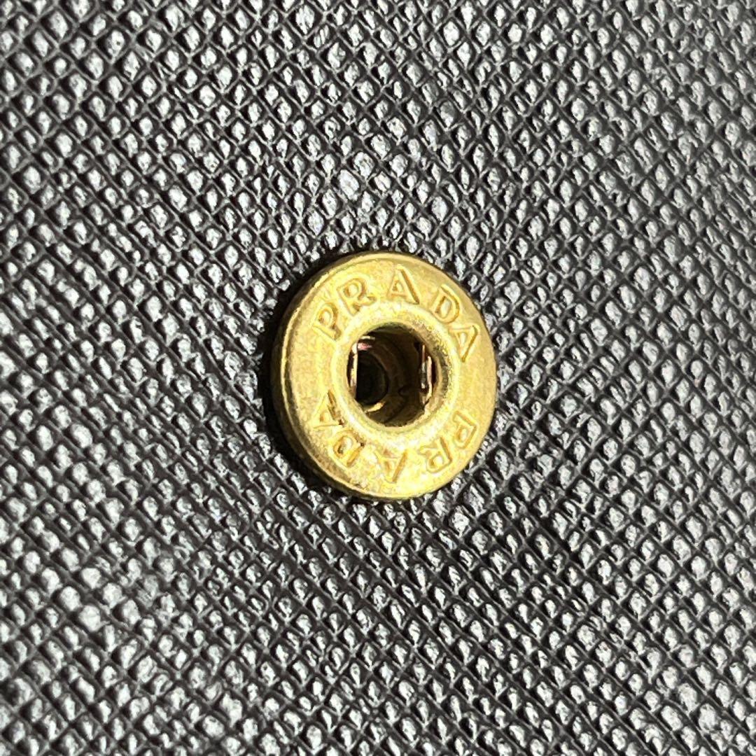 Prada Triangle Logo Trifold Wallet Compact Wallet Saffiano Brown