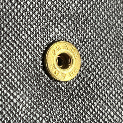 Prada Triangle Logo Trifold Wallet Compact Wallet Saffiano Brown