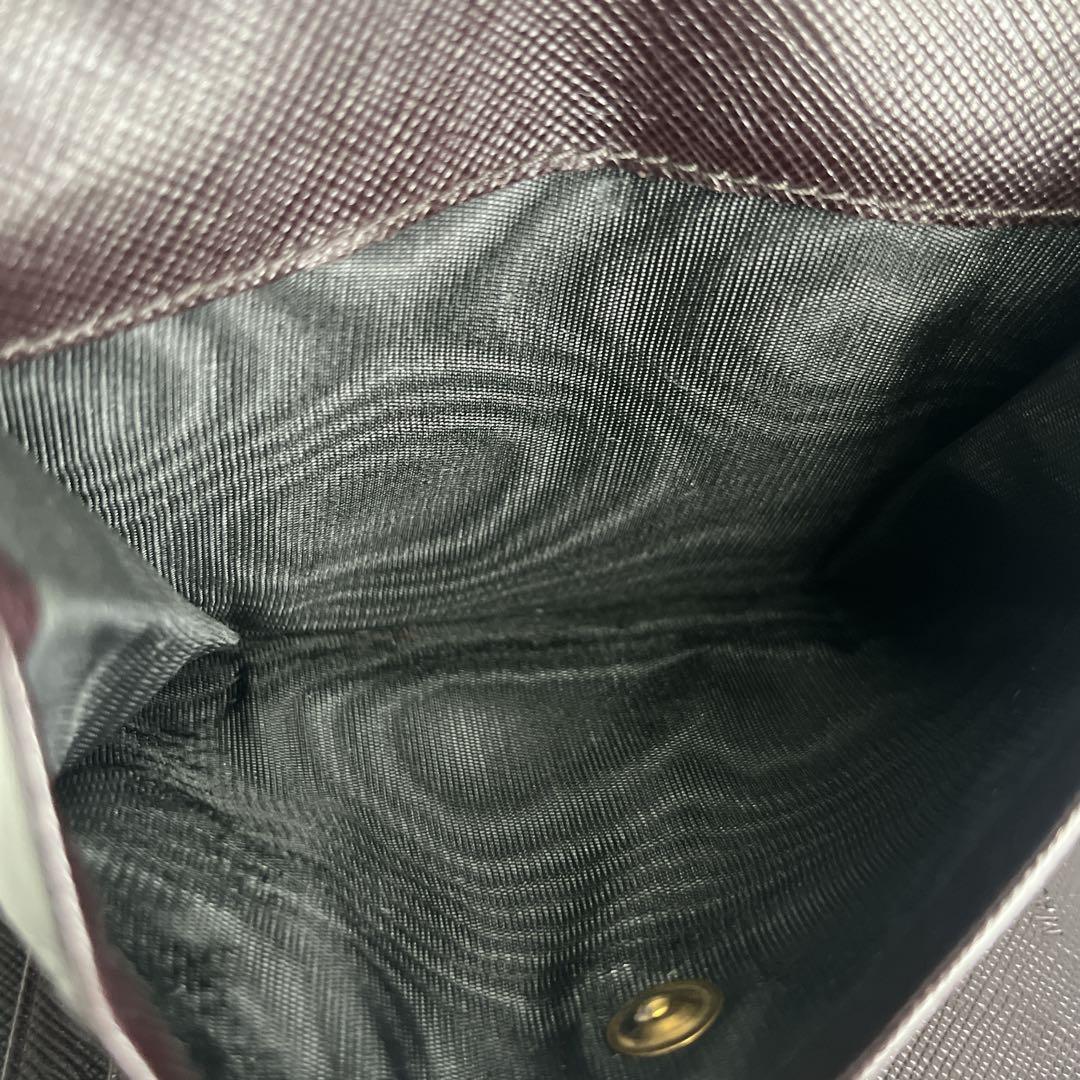 Prada Triangle Logo Trifold Wallet Compact Wallet Saffiano Brown