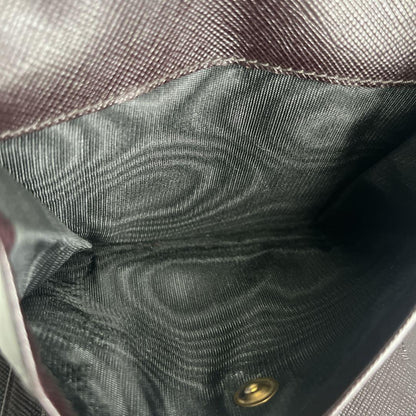 Prada Triangle Logo Trifold Wallet Compact Wallet Saffiano Brown