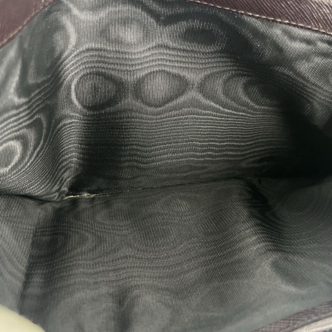 Prada Triangle Logo Trifold Wallet Compact Wallet Saffiano Brown