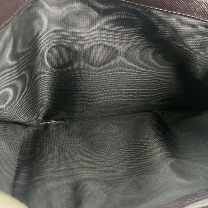 Prada Triangle Logo Trifold Wallet Compact Wallet Saffiano Brown