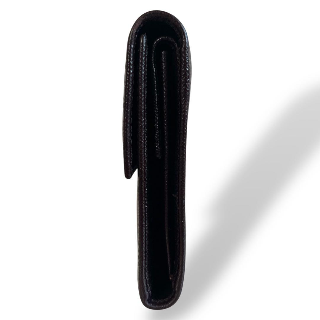 Prada Triangle Logo Trifold Wallet Compact Wallet Saffiano Brown