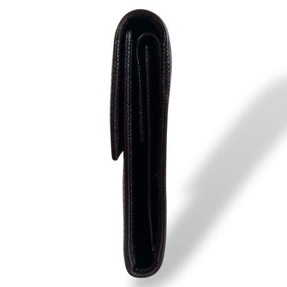 Prada Triangle Logo Trifold Wallet Compact Wallet Saffiano Brown