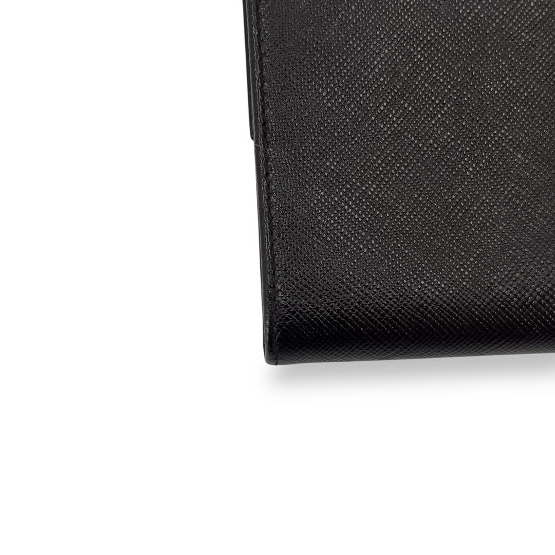 Prada Triangle Logo Trifold Wallet Compact Wallet Saffiano Brown