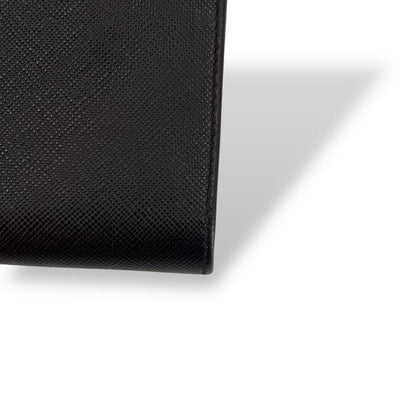 Prada Triangle Logo Trifold Wallet Compact Wallet Saffiano Brown