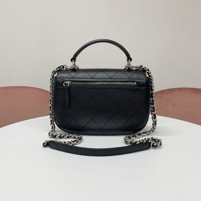Chanel Quilted CC Logo Calfskin Top Handle — view 3
