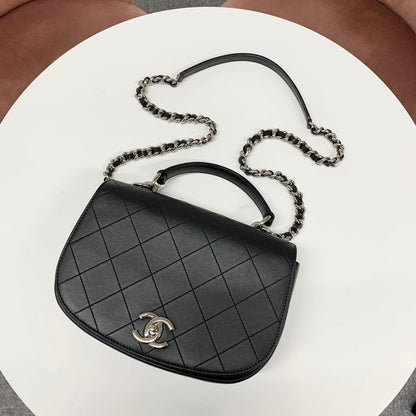 Chanel Quilted CC Logo Calfskin Top Handle — view 5