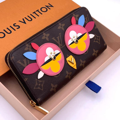 Louis Vuitton Monogram Brea Bird Zippy Wallet Brown