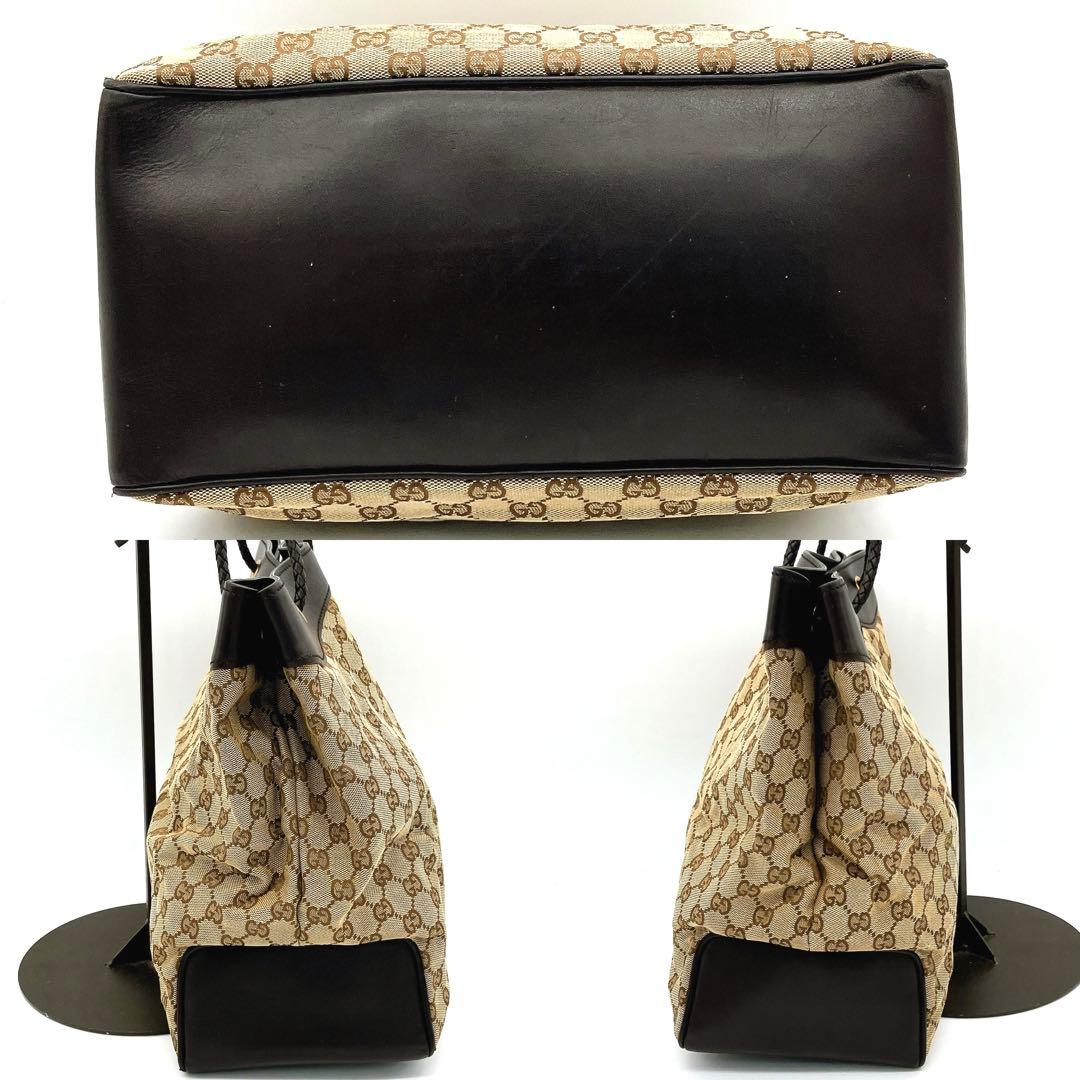Gucci Tote Bag GG Canvas Brown Gold Hardware