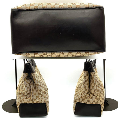 Gucci Tote Bag GG Canvas Brown Gold Hardware