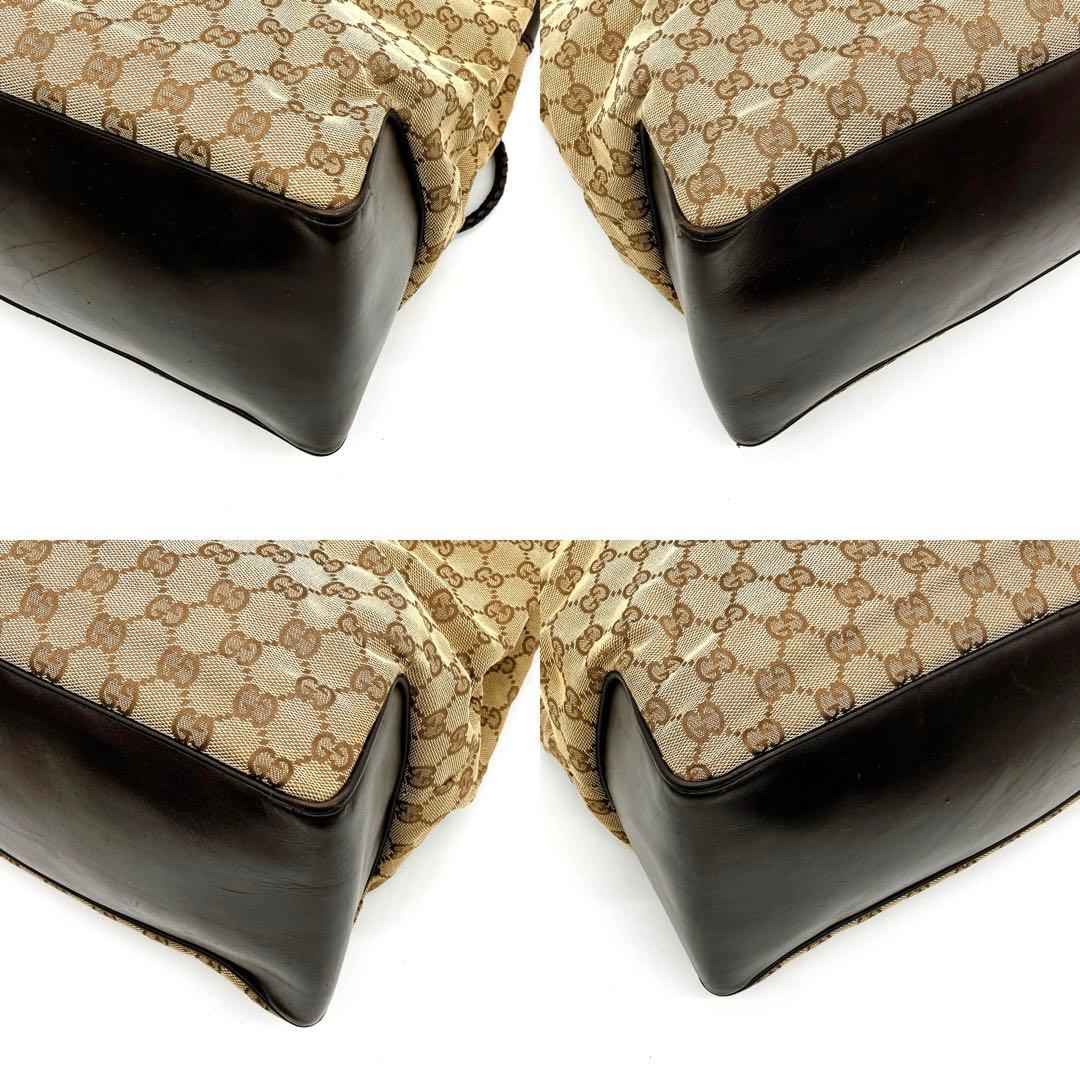 Gucci Tote Bag GG Canvas Brown Gold Hardware