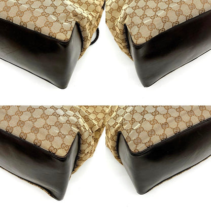 Gucci Tote Bag GG Canvas Brown Gold Hardware