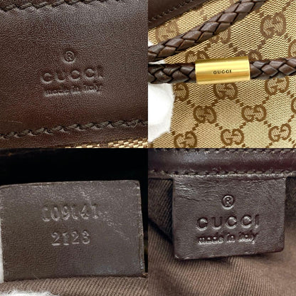 Gucci Tote Bag GG Canvas Brown Gold Hardware