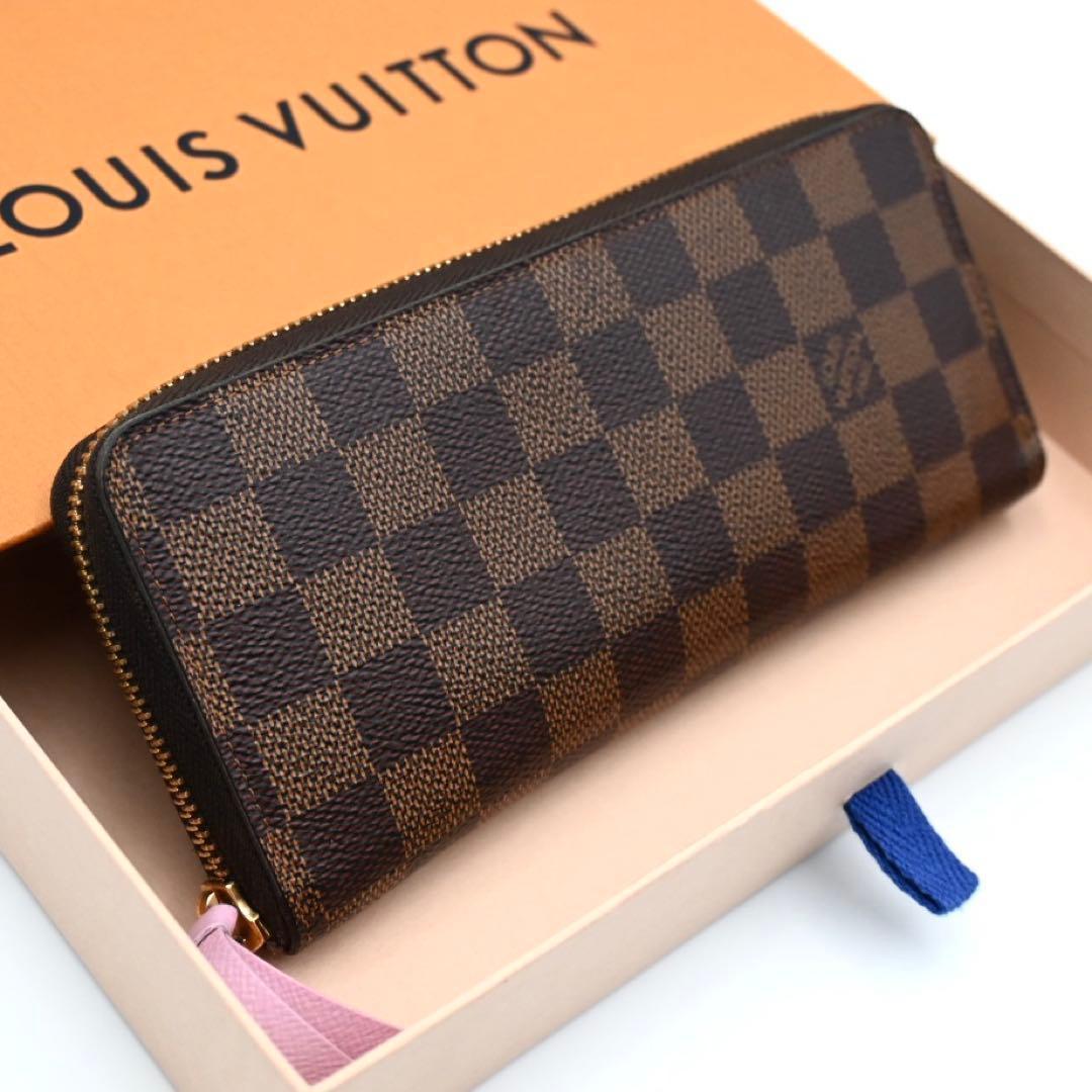 Louis Vuitton Damier Ebene Portefeuille Clemence Wallet Brown