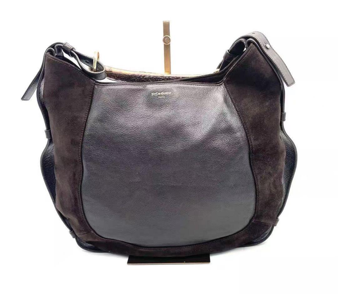 Saint Laurent YSL Bag Mombasa Leather Studs Dark Brown — view 3