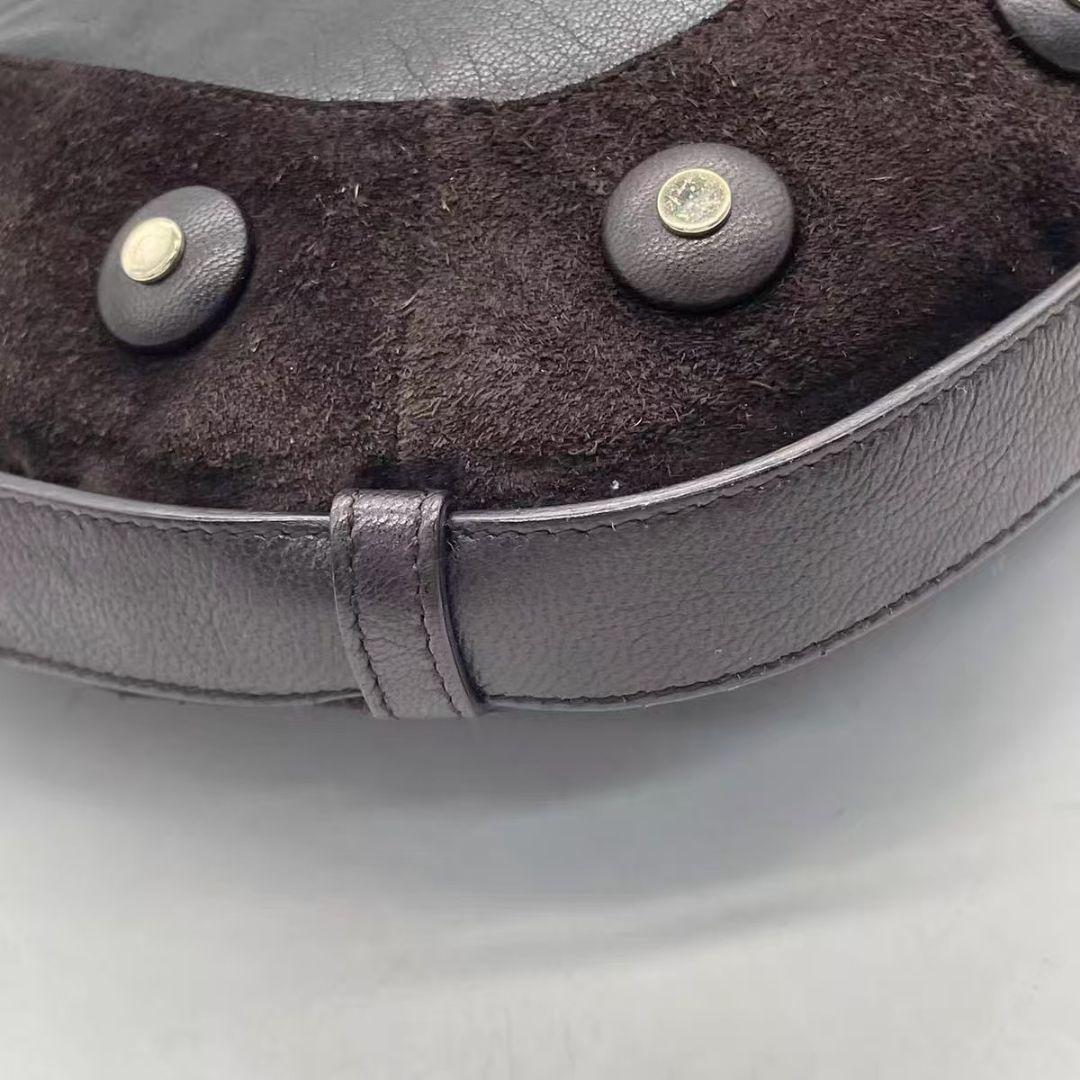 Saint Laurent YSL Bag Mombasa Leather Studs Dark Brown — view 5
