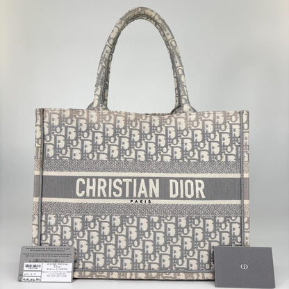 Christian Dior Book Tote Medium Oblique Gray