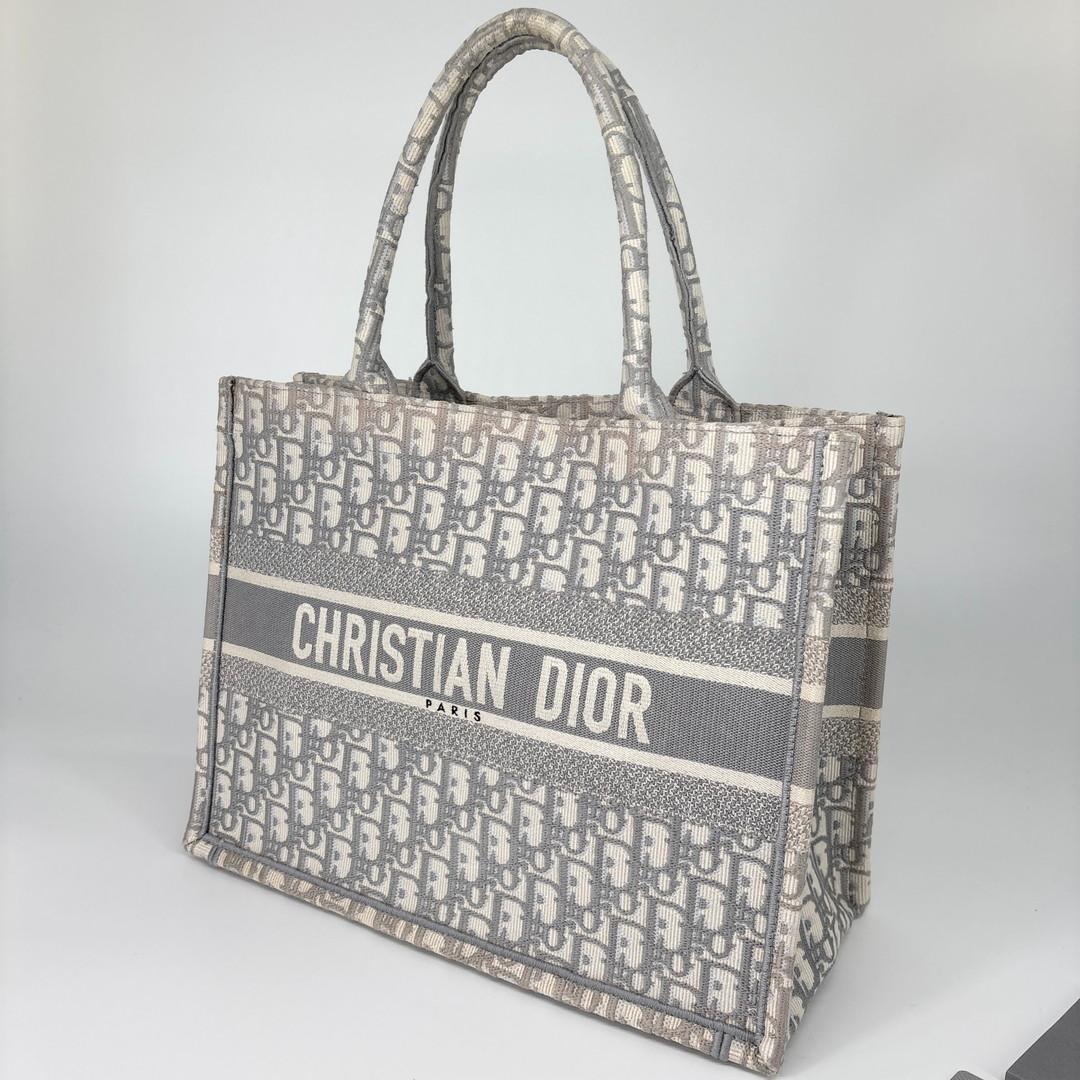 Christian Dior Book Tote Medium Oblique Gray