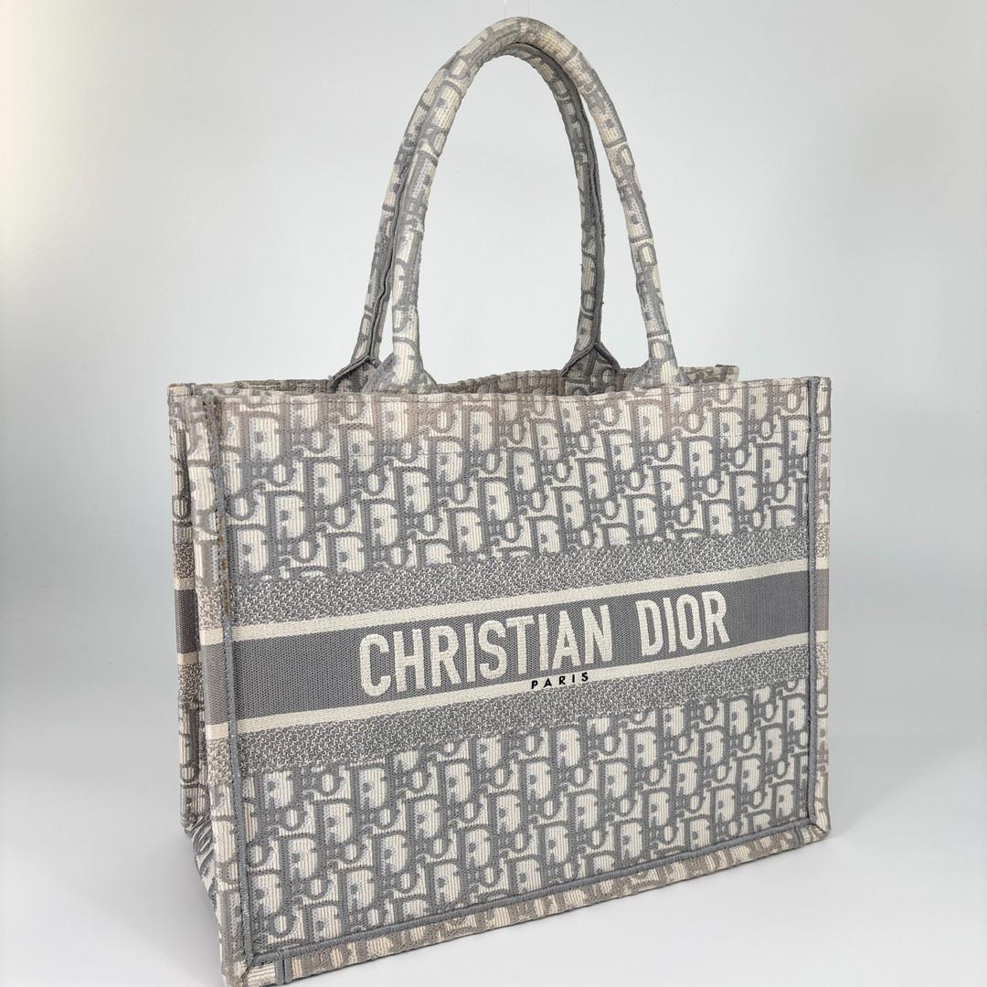 Christian Dior Book Tote Medium Oblique Gray