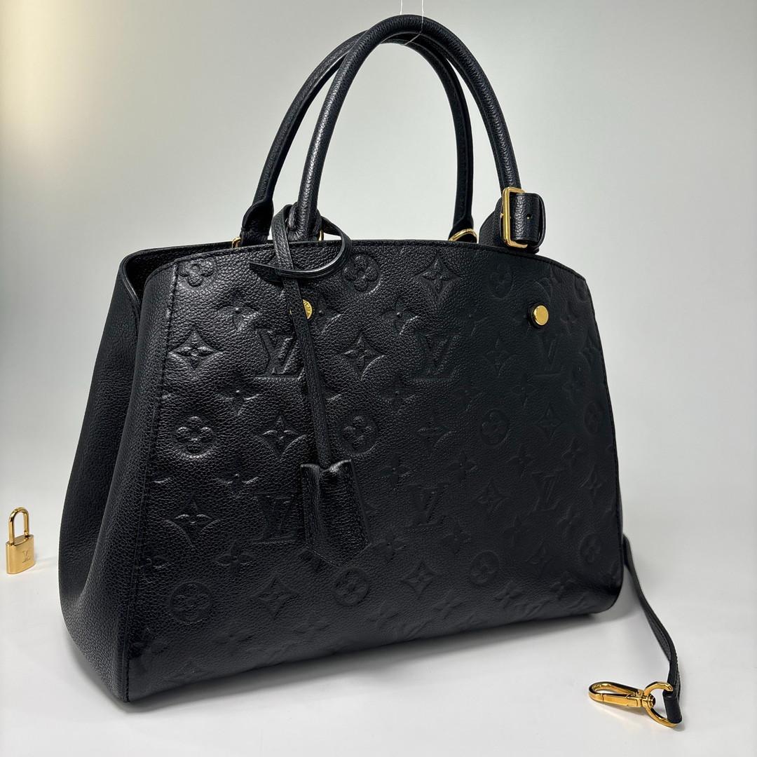 Louis Vuitton Monogram Empreinte Montaigne MM Handle Handbag — view 3