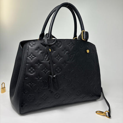 Louis Vuitton Monogram Empreinte Montaigne MM Handle Handbag — view 3