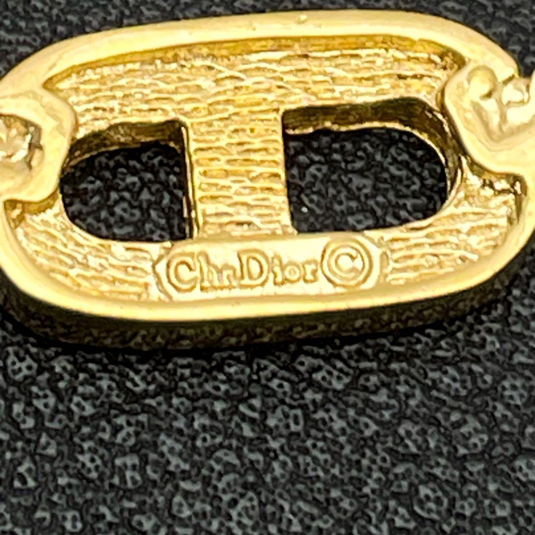 Dior CD Logo Necklace Gold Rhinestone — view 9